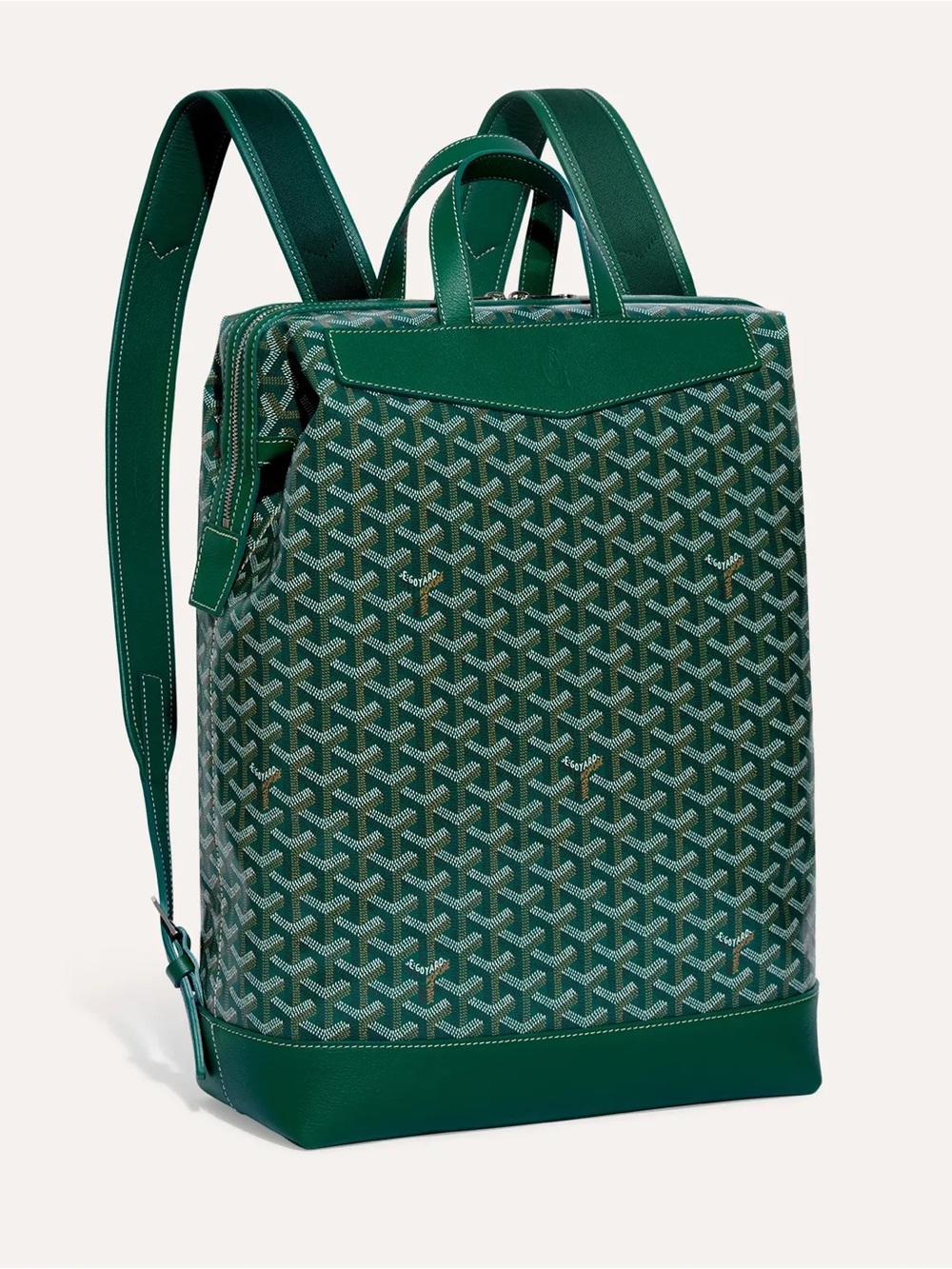 Green Patterned Canvas Backpack - Picture 2 of 7